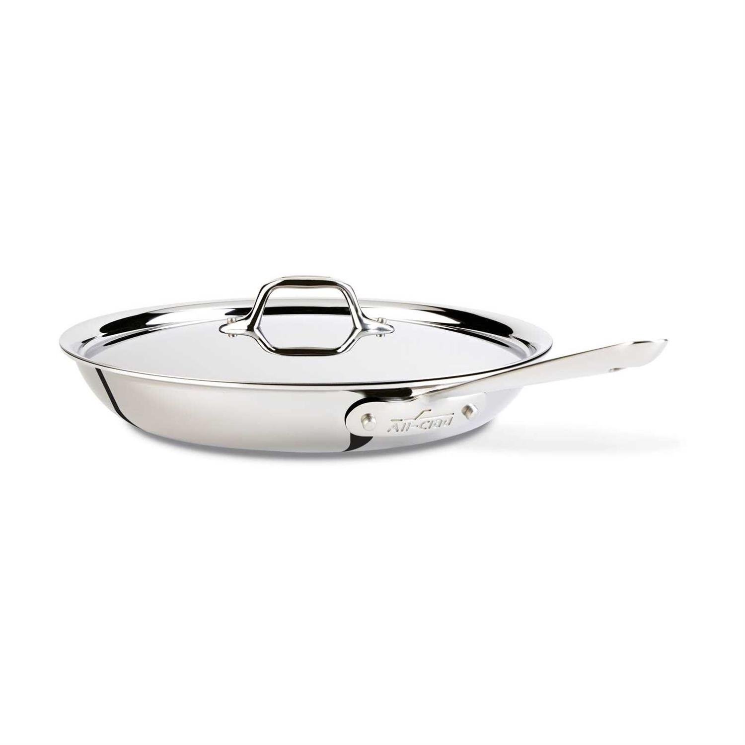00883483-EDDD-7779-BBB0-E5936A7A2AC1.jpg All-Clad D3 Stainless Steel Fry Pan with Lid - Image 1