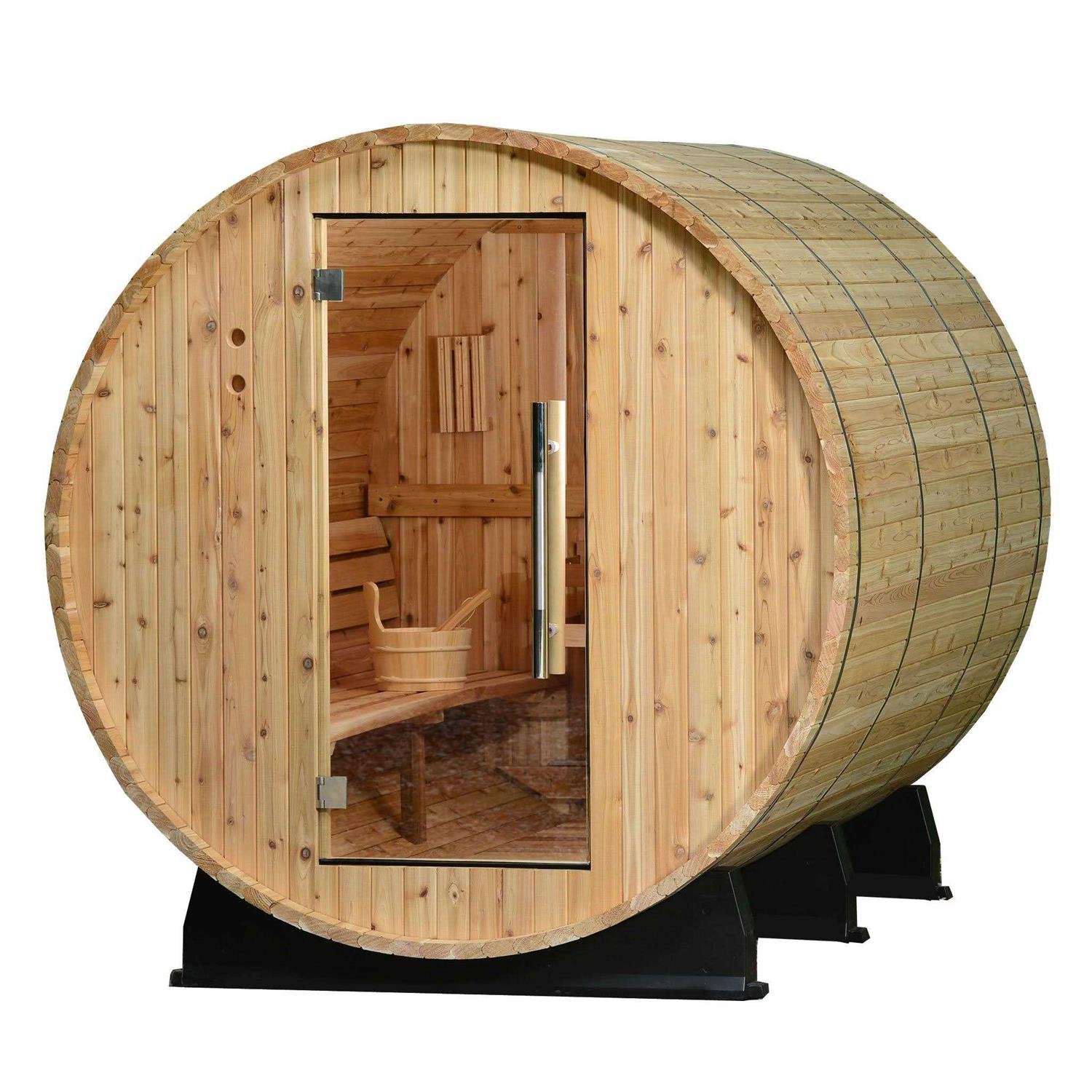 047AE881-2E99-021E-6E4A-5045F620B60B.jpg Almost Heaven Princeton 6 Person Classic Barrel Sauna - Image 1