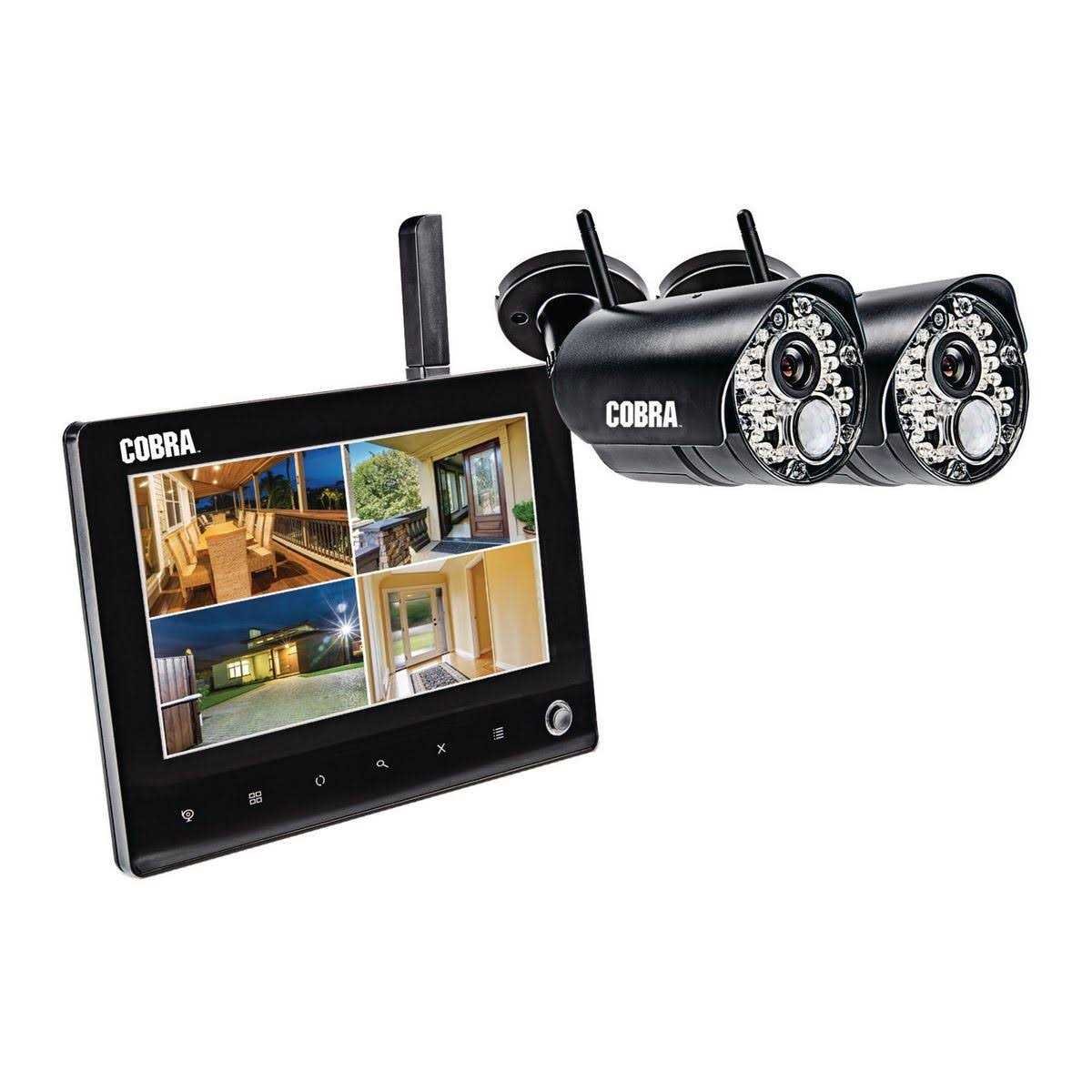 11757A8E-44C6-72FA-DED1-3B2871839632.jpg Cobra 4 Channel Wireless Surveillance System with 2 Cameras - Image 1