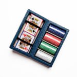 Poker Set | Blue Ostrich Leather