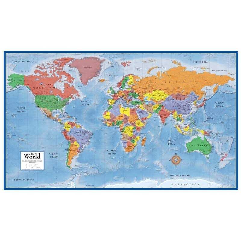 42A6A040-1AE4-B74C-0972-6B0B03C20A85.jpg Swiftmaps 24h x 36w World Premier Wall Map Poster Mural - Image 1