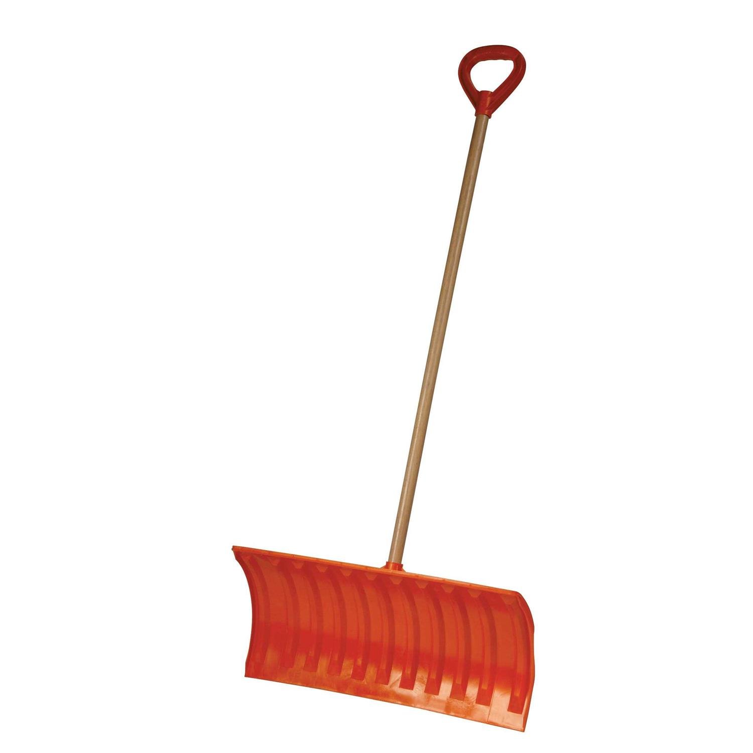4F3E60F0-E073-7223-8F82-3424C6C57629.jpg Bigfoot 25 in Orange D-Grip Poly Snow Pusher - Image 1