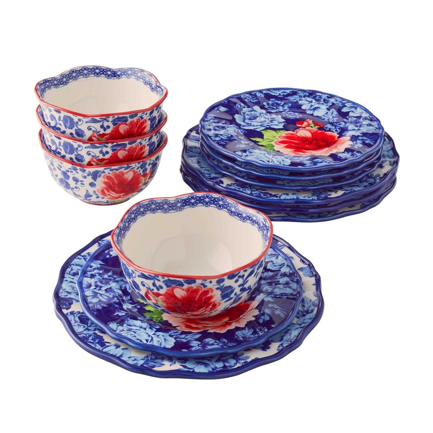 8565C0DF-501B-207F-5ACA-7A2D1DFA84D6.jpg The Pioneer Woman 12-Piece Heritage Floral Dinnerware Set - Image 1