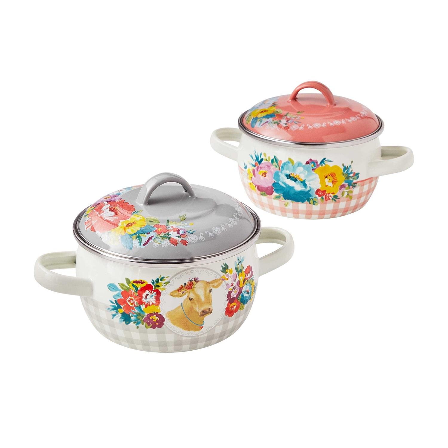 866EEACE-A1AA-F2CE-4B40-EDB9210A645F.jpg The Pioneer Woman Sweet Romance Enamel on Steel Mini Dutch Oven with Lid - Image 1