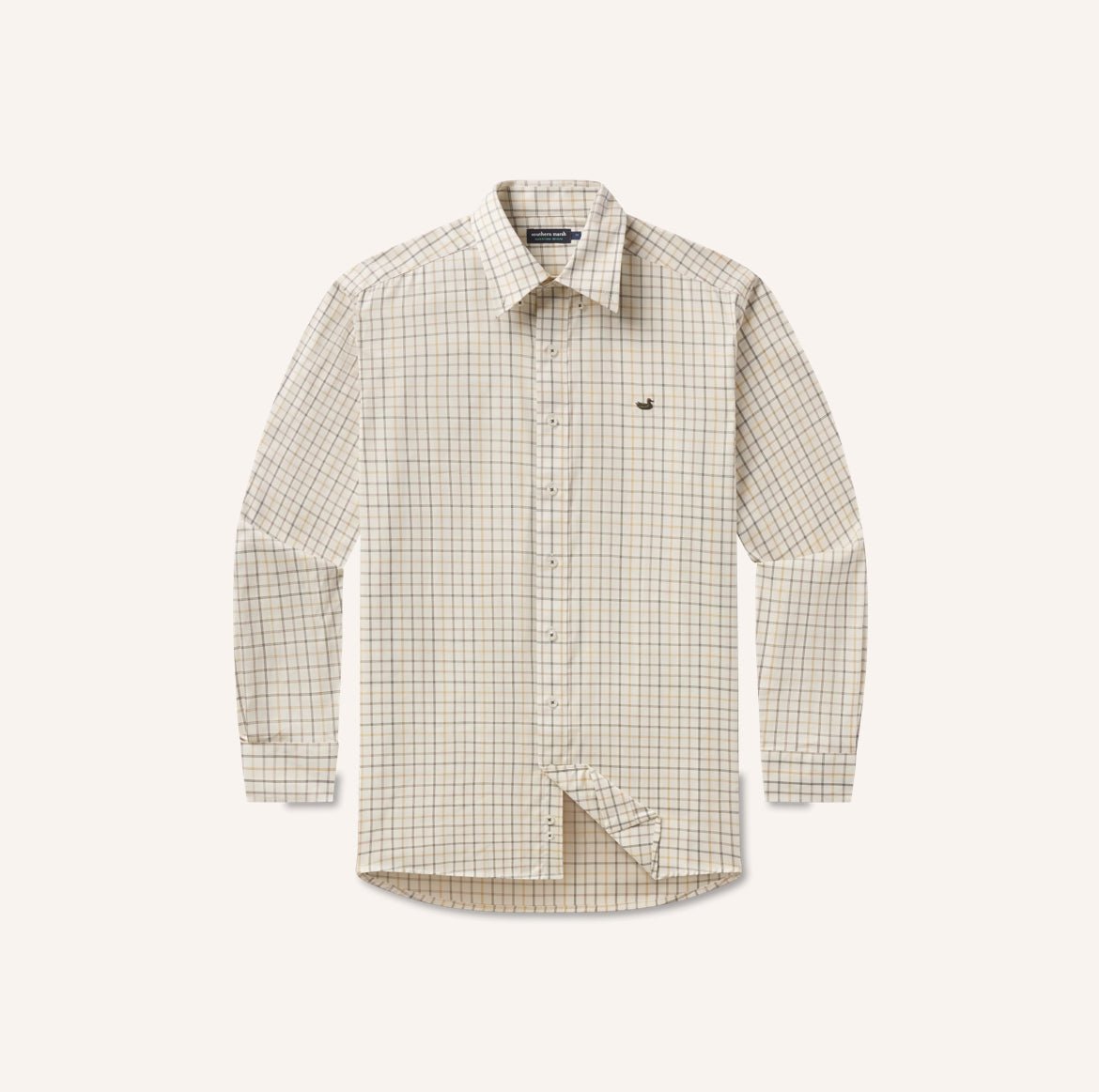 AA023154-DFE4-4AED-AF73-F26C0B25EC50 Chateau Windowpane Dress Shirt- Oatmeal and Stone - Image 1