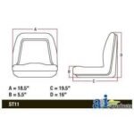 A & I Deluxe Midback Utility Lawn Mower Seat TM555BL - Image 2