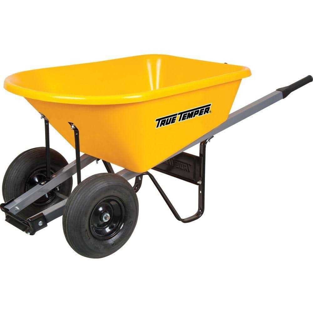C8B7F6A3-7E54-829A-0D7B-BCC0E01E45A0.jpg True Temper 6 cu. ft. Poly Wheelbarrow with Dual Wheels - Image 1