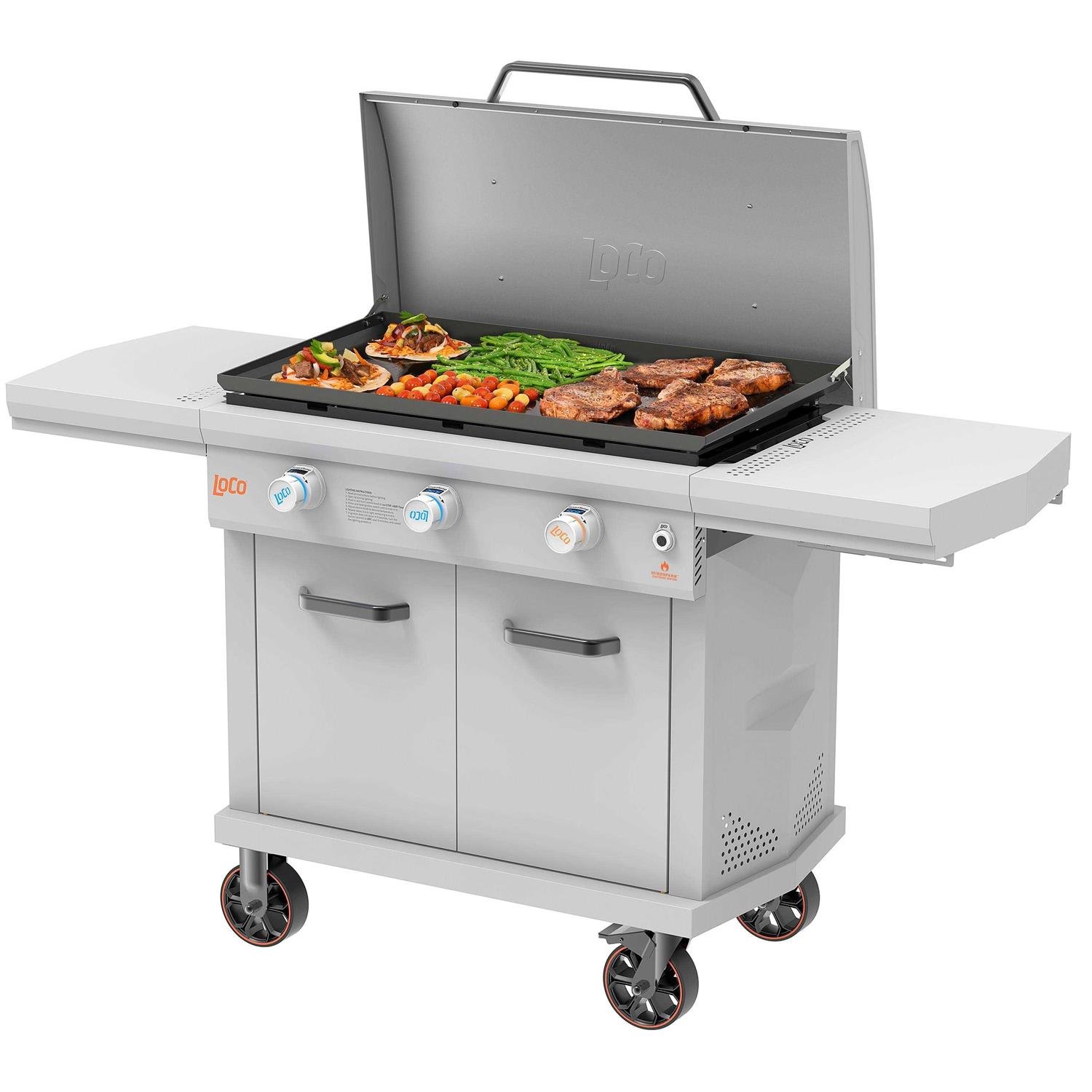 DCA3B812-C65D-8B56-3253-5F75C05524C5.jpg LoCo 3 Burner Liquid Propane Outdoor Griddle with Hood - Image 1