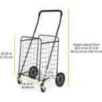 Mainstays Adjustable Rolling Shopping Cart - Image 4