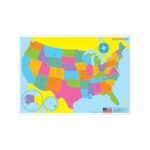 Ashley Productions 12 x 17 Double-Sided US Map Learning Mat - Image 2